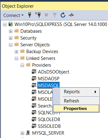 MSDASQL provider