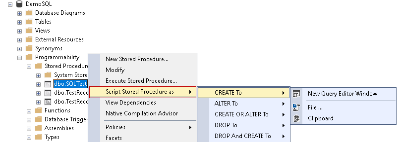 Script stored procedure 