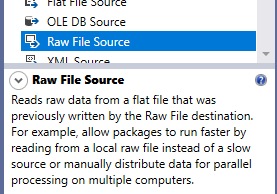 this image shows the raw file source component description from the toolbox