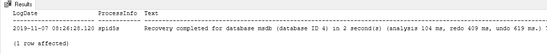 Read current SQL Server error log using variables with xp_readerrorlog command