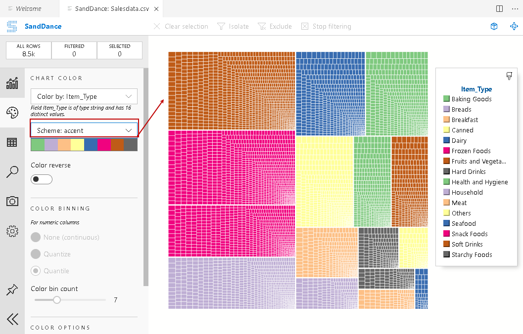 see color scheme ascent for SandDance charts