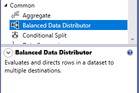 the description of SSIS balanced data distributor from the toolbox
