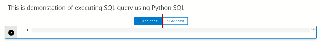 Add code in SQL notebook