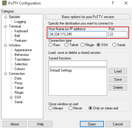 Connect EC2 instance using Putty
