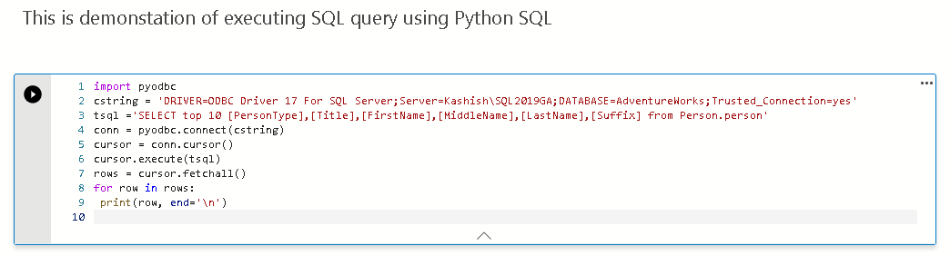 filosoof vervorming professioneel Use Python SQL scripts in SQL Notebooks of Azure Data Studio