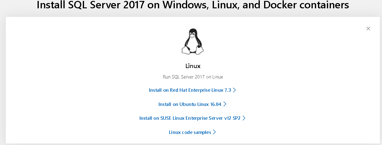 Microsoft SQL Server 2017 installation options