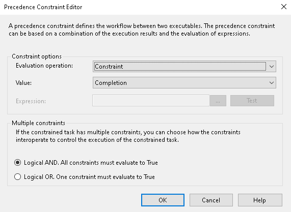 precedence constraints editor