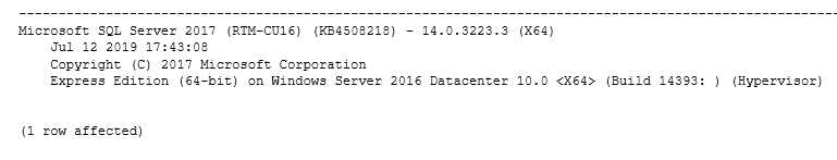 AWS RDS SQL Server Version
