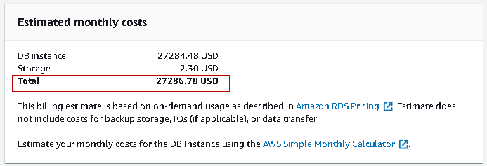 change the configuration and verify pricing