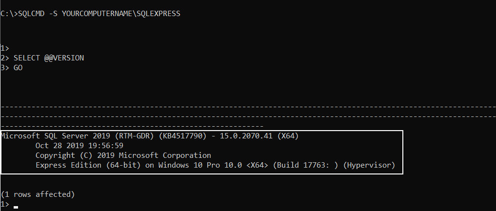 Checking SQL Server Express connection status