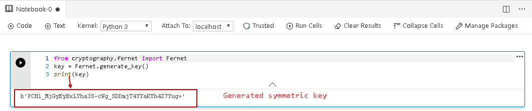 Python scripts to generate a symmetric (secret)key 