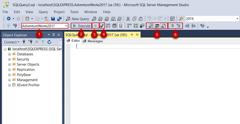 SQL Editor menu details