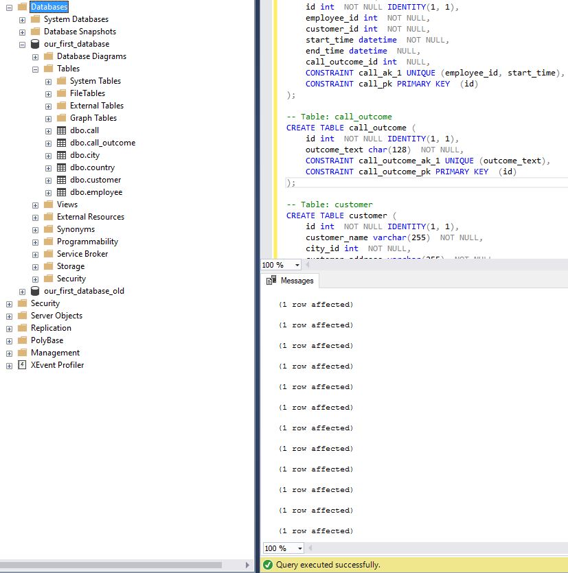 SQL Server - script execution outcome