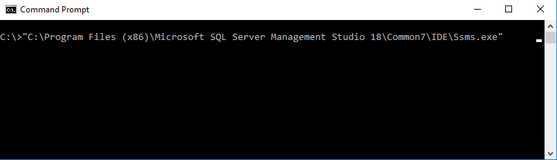 Starting Microsoft SQL Server Management Studio from Command Prompt