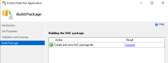 builds a DACPAC package 