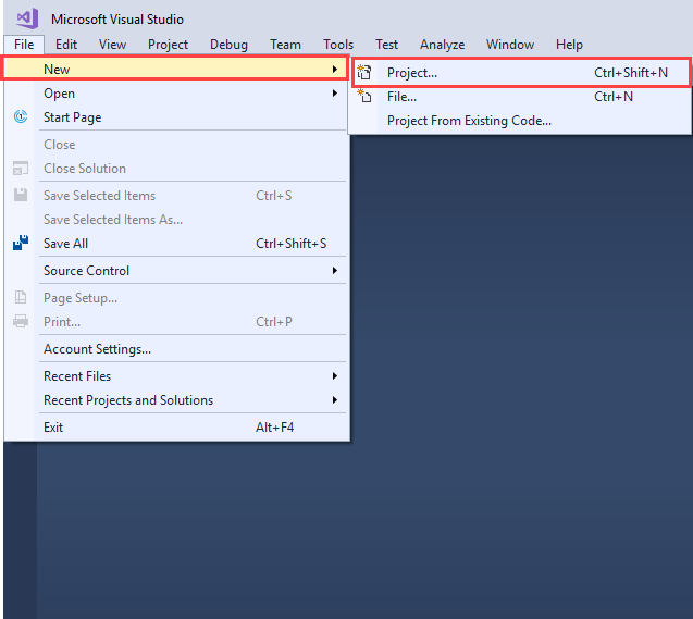 Create new class library project for CLR Stored procedure