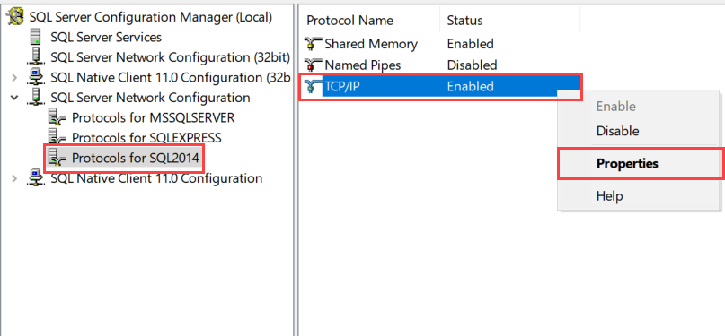 Enable / Disable TCP/IP 