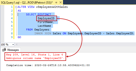 CREATE VIEW SQL Modifying views in SQL Server