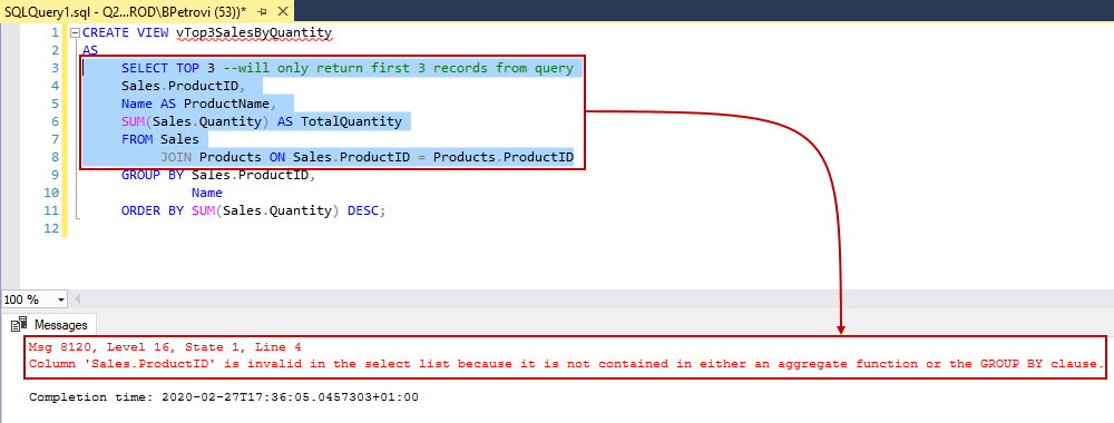 CREATE VIEW SQL Modifying views in SQL Server