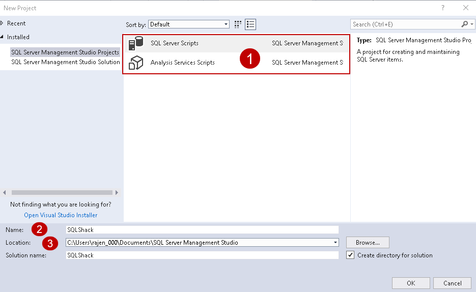 Choose SQL Server Scripts