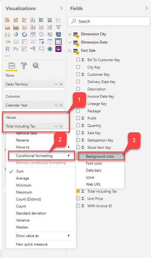 Conditional formatting