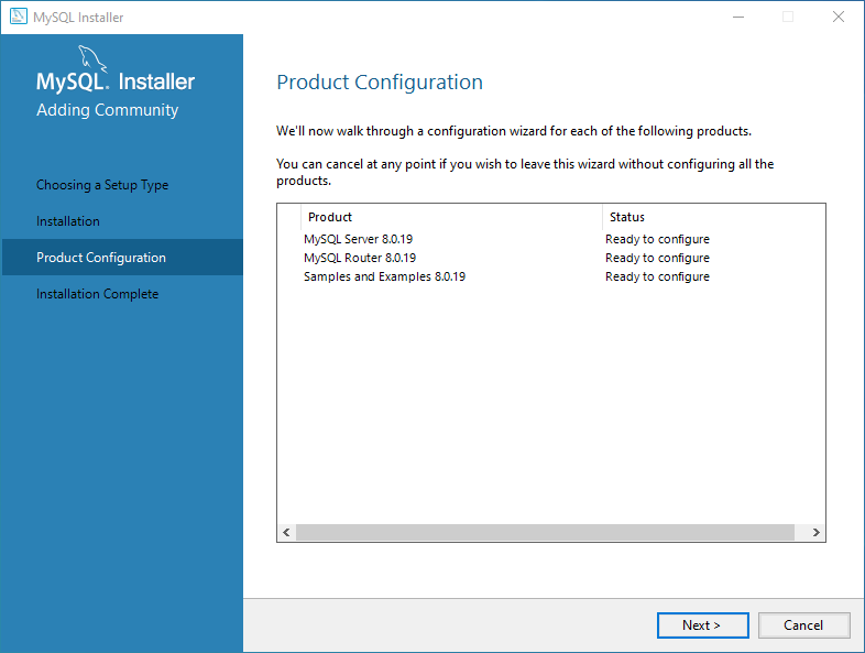 Configure MySQL Database server