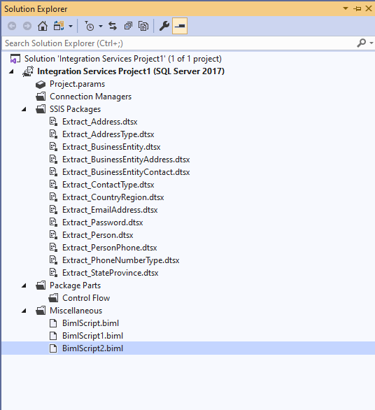 Generated SSIS packages