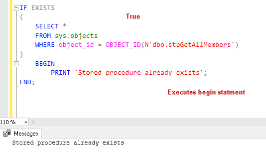 T Sql If Exists Statement