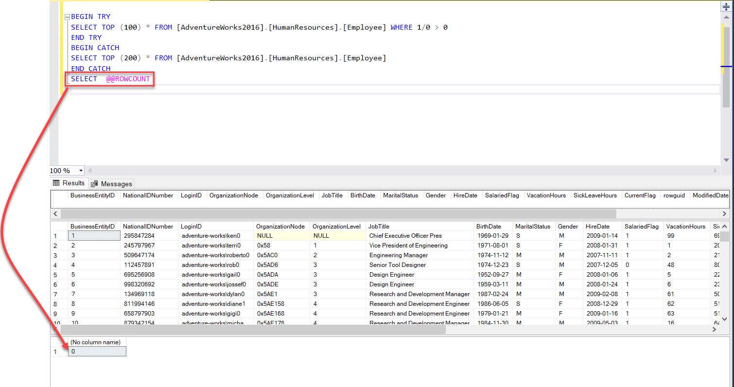 Sanctuary steel shallow Working with SQL Server ROWCOUNT