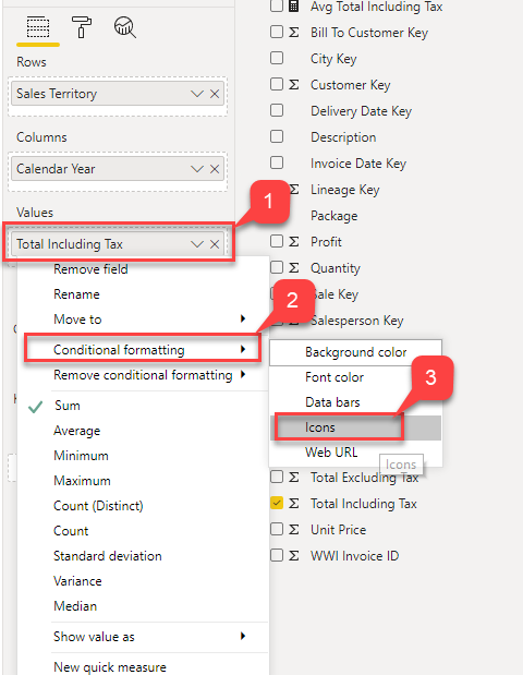 Selecting Icons for conditional formatting in Power BI