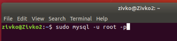 sudo command in front of the MySQL user