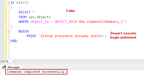 T Sql If Exists Statement