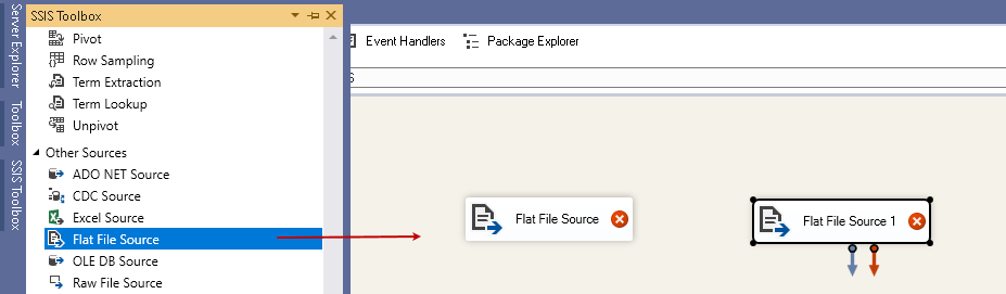 Add two flat file sources 