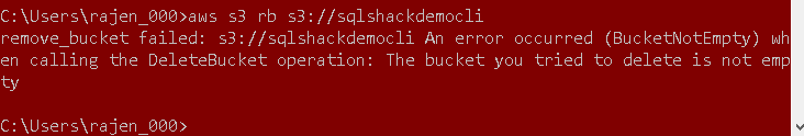 Delete an AWS S3 bucket using AWS CLI
