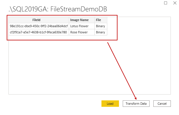 Transform data