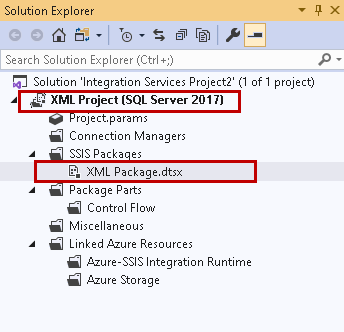 SSIS package project in Visual Studio