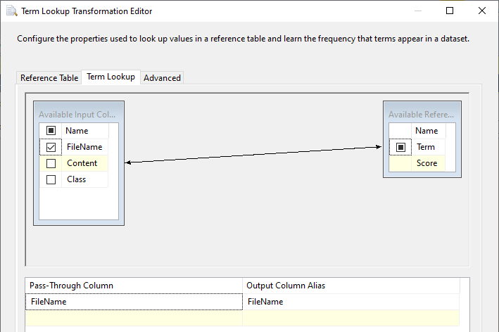 Text Lookup transformation in SSIS