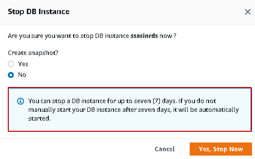 Stop DB instance