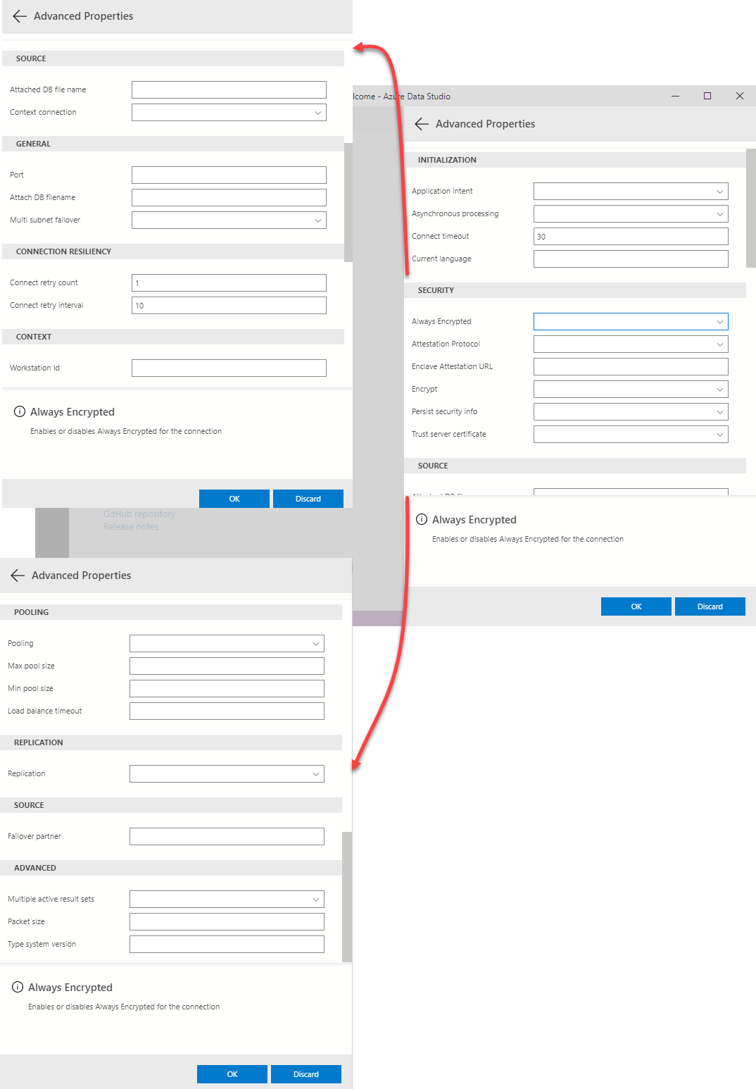 Advanced connection options