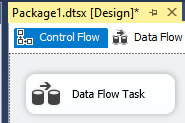 After draging a data flow tasks to Control flow task.