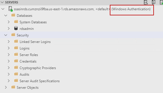 Connect using Windows authentcation