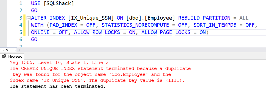Duplicate key error