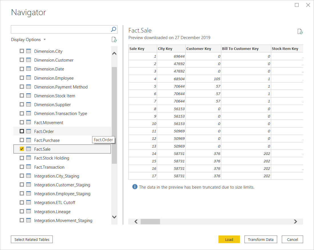 Fetching in Sales Data in to Power BI