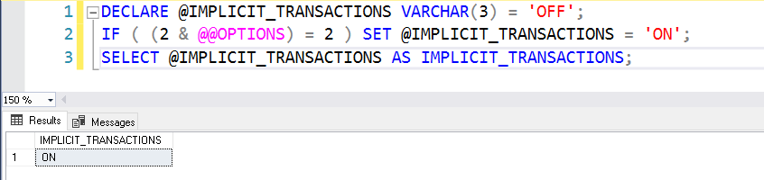 Implicit transaction 