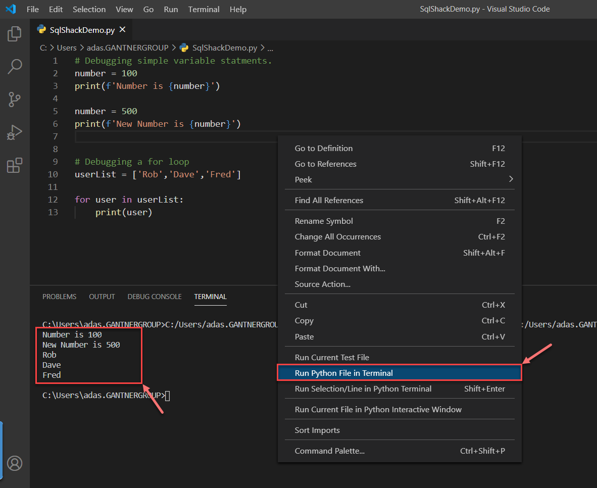 Debug Python scripts in VS Code