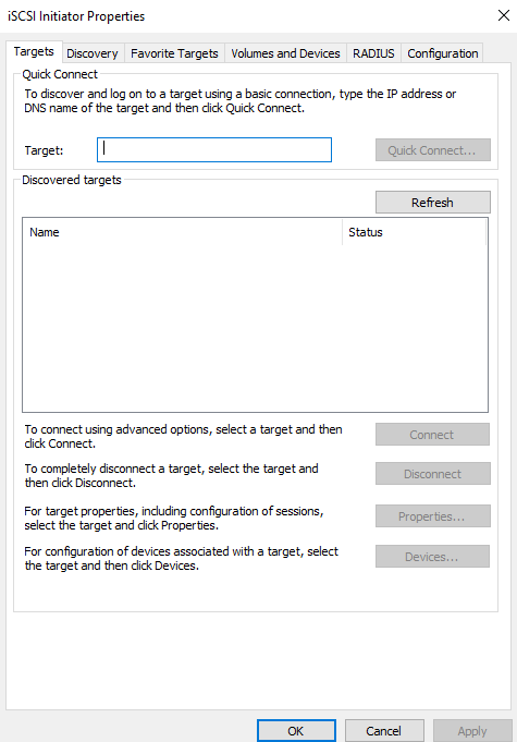 iSCSI initiator.