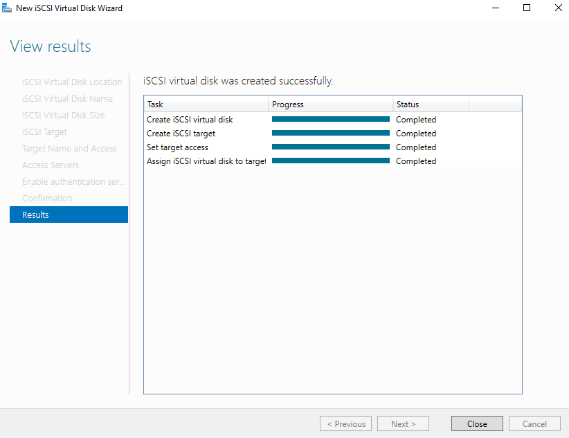 iSCSI targets success