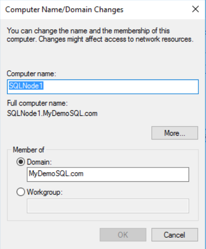 Join nodes in the domain for SQL Server Always-On Availability Groups