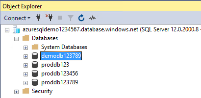 List Azure SQL database