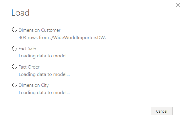 Loading data into the Power BI Data Model